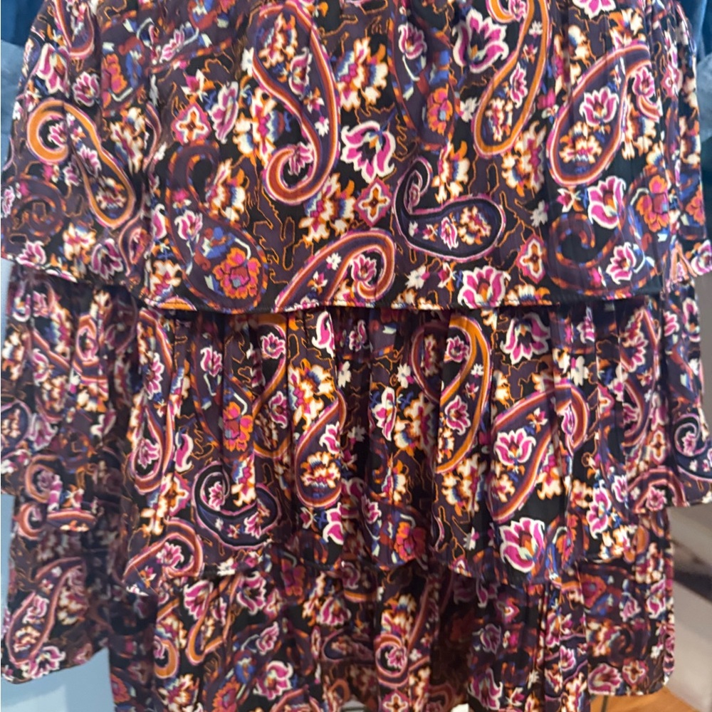 Anthropologie Paisley Ruffle Skirt